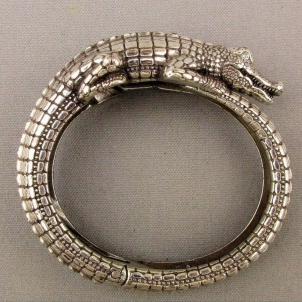 Brighton Silver Alligator Rhinestone Bracelet - Picture 3 of 9